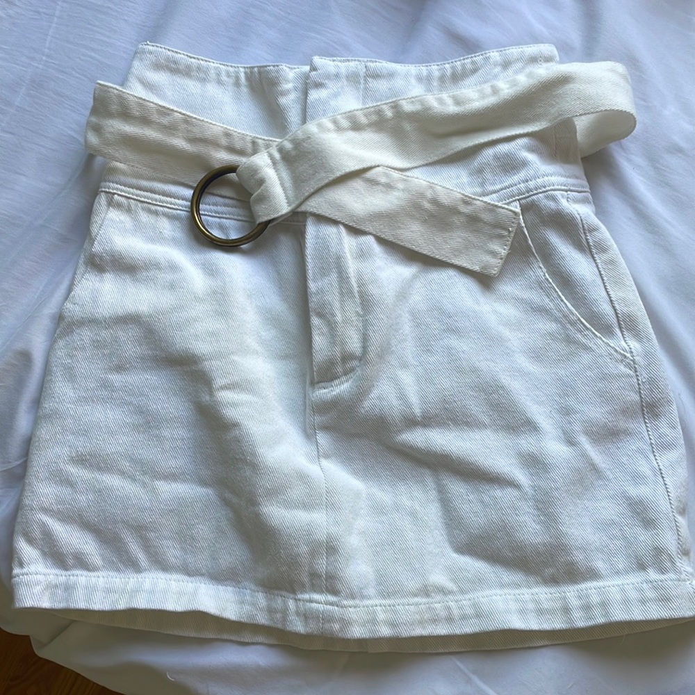 White honey punch denim skirt